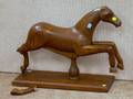 Carved Wood Horse Figure on Stand