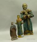Three Polychrome Carved Wooden Santos Figures