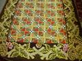 Oakbordered Geometric Pattern Hooked Area Rug