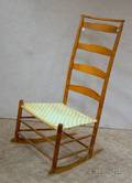 Shaker Maple Slatback Rocker with Woven Tape Seat