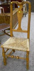Queen Anne Maple and Ash Side Chair with Rush Seat