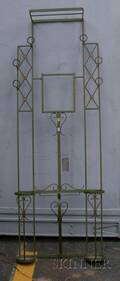 French Art Moderne Greenpainted Iron Hall Tree
