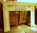 Federal Polychrome Painted Carved Wooden Fireplace Surround