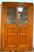 Country Glazed Pine FourDoor Corner Cupboard