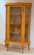 Late Victorian Oak Demilune China Cabinet
