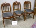 Set of Six Gothic Revival Carved Mahogany and Mahogany Veneer Side Chairs with Horsehair Upholstered Drop Seats