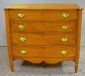 Late Federal Maple and Pine FourDrawer Bowfront Bureau