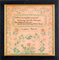 Pennsylvania or New Jersey silk on linen sampler dated 1833