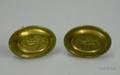 Pair of Early 19th Century Oval Pressed Brass TiebacksMirror Supports