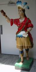 Polychrome Painted and Carved Wooden Cigar Store Indian Princess Figure