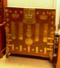 Korean Brassmounted Elmwood Dropfront Tansu Chest