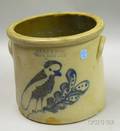 PC  Ch Tyler Athol Mass Cobalt Bird on a Branch Decorated Stoneware Crock