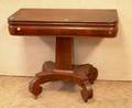Empire Mahogany and Mahogany Veneer Pedestalbase Card Table