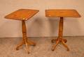 Pair of Simulated Tiger Maple Candlestands