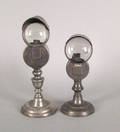 Two pewter bullseye lamps 19th c