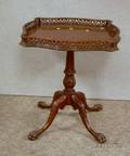 Imperial Furniture Carved Mahogany Tea Table with Pierced Serpentine Gallery