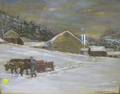Framed 20th Century American Pastel Winter Scene