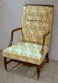 Federalstyle Upholstered Carved Mahogany Easy Chair