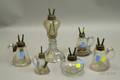 Six Glass Whale Oil Lamps