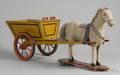Painted Wooden Horse and Cart Pulltoy