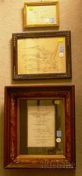 Three Framed 19th Century Calligraphy Items