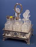 English Electroplate Georgianstyle SixBottle Cruet Set
