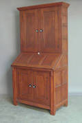 New England red stained pine secretary