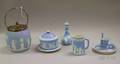 Six Wedgwood Light Blue Jasper Dip Items