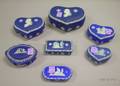Seven Wedgwood Dark Blue Jasper Dip Bonbon and Match Boxes