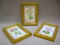 Set of Three Framed Royal Worcester Porcelain Botanical Plaques