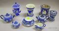 Ten Wedgwood Dark Blue Jasper Table Items