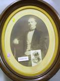 Victorian Oval Walnut Frame with Portrait Photograph and a Late Victorian Maple Frame