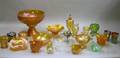 Twentyone Pieces of Carnival Glass Tableware and Items