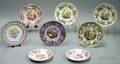 Eight Small English Transfer Decorated Staffordshire Plates