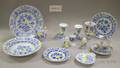 Fortyfour Assembled Pieces of Meissen Blue Onion Pattern Porcelain Tableware