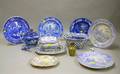 Eleven Pieces of English Blue and White Transfer Pattern Staffordshire Tableware