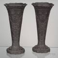 Pair of Wedgwood Black Basalt Elizabethan Flower Vases