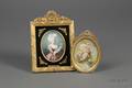 Two Framed Portrait Miniatures on Ivory After Vigee le Brun