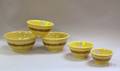 Graduated Nesting Set of Five Banded Yellowware Mixing Bowls