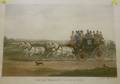 Framed Handcolored Lithograph The Age Brighton Coach in 1852