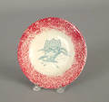 Red spatter cup plate 19th c