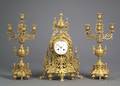 Threepiece French Clock Garniture Set