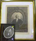 Framed George Washington Print Patriae Pater after Rembrandt Peale