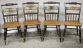 Set of Four L Hitchcock Painted and Stencildecorated Side Chairs