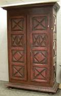 Painted Provincial Wooden TwoDoor Armoire