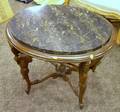 Late Victorian Oval Marbletop Carved Beechwood Low Table