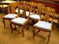 Set of Six Empire Mahogany and Mahogany Veneer Side Chairs