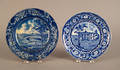 Two historical blue plates 19th c