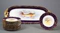 Thirteenpiece Limoges Handpainted Porcelain Fish Set