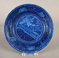 Historical blue Staffordshire plate 19th c